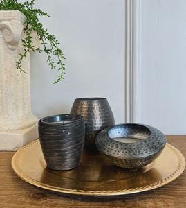 <b>Small</b> Metal Candle Vessels Decorative Candle Container For Home Interior Accent <b>Table</b> Ornament Styling Piece - Product Image 3