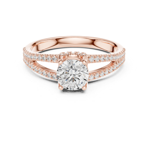 Anillo de Compromiso de Oro Blanco de 14K con Diamante Cultivado en Laboratorio Redondo para Mujer, Nuevo Diamante Cultivado - Product Image 2