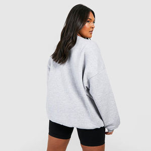 Sweat-shirt femme à manches longues et col rond, coupe ample, en molleton de coton anti-plis, prix de gros - Product Image 6
