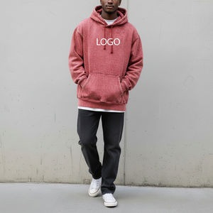 Sweat-shirts surdimensionnés personnalisés pour hommes, grande taille, à épaules tombantes, effet délavé, broderie 3D, pull-over épais pour l'hiver - Product Image 5