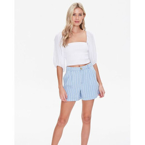 Women Striped Woven Above Knee Shorts Casual Spring Summer Regular Fit 2 Piece <b>Set</b> - Product Image 1
