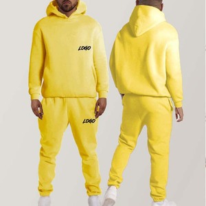 Survêtement à capuche pour homme, couleur unie, décontracté, coupe régulière, manches longues avec poches latérales, coton respirant, vêtements d'automne - Product Image 2