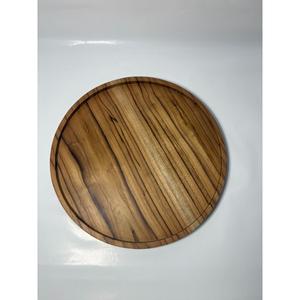 Plateau de service en bois naturel, 24 pouces, écologique, articles de hôtellerie, ustensiles de cuisine, décoration de table, forme ronde, plateau de service en bois - Product Image 6