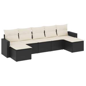 Conjunto de Sofás de Jardín en Negro y Blanco Crema para Muebles de Patio - Product Image 2