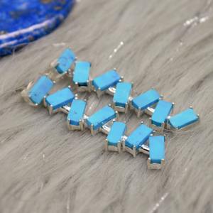 Turquoise <b>Silver</b> Drop <b>Earrings</b> December Birthstone Blue Gemstone Handmade Dangle Jewelry Gift For Women - Product Image 4