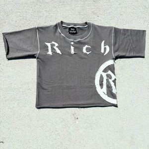 T-shirt court surdimensionné personnalisé pour hommes, épaules tombantes, coton lourd, col rond, coupe carrée, patch brodé avec applique 100% coton - Product Image 4