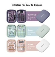 Kit de manucure et pédicure professionnel léger et réutilisable en acier inoxydable de qualité supérieure, 12 pièces, coupe-ongles 4-en-1
