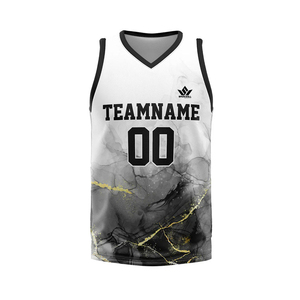 Maillot de basket-ball personnalisé unisexe, col en V, sublimation, maille respirante en polyester, nom de l'équipe, numéro 00, uniforme sportif pour adultes - Product Image 1