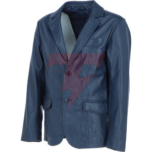 Custom Logo <b>Leather</b> <b>Blazer</b> Double Breasted Breathable American Style Elegant Slim Fit Business Jacket Long Sleeves Refined - Product Image 5