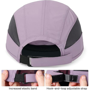Casquette de baseball violette respirante à séchage rapide avec panneau en maille, chapeau de sport d'extérieur pour hommes et femmes, visière réglable - Product Image 5