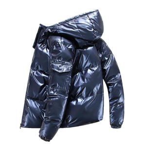 Chaqueta de Plumón para Hombre, Color Sólido, Venta al Por Mayor, con Logotipo Personalizado, Estilo Urbano, Chaqueta Bomber Brillante de Moda para Invierno - Product Image 6