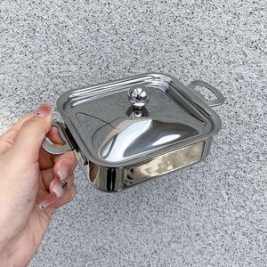 Petite Marmite de Service en Acier avec Couvercle – Design Moderne, Contenant de Cuisine en Métal pour le Stockage Alimentaire - Product Image 1