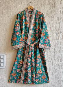 Bata Kimono de Algodón Estilo Boho, Ligera para Verano, Estampada a Mano, Etiqueta Personalizada, Proveedor de Pedidos al por Mayor - Product Image 5