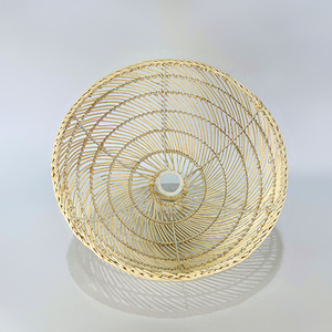 Abat-jour en rotin blanc hémisphérique, best-seller - Product Image 4