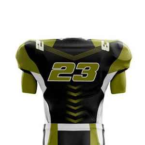 Camiseta de Fútbol Americano Personalizada GLORY, Unisex, Cuello en V, Manga Corta, Negra y Azul, Sublimada, Transpirable, Uniforme de Malla Regular - Product Image 4