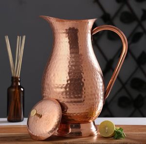 Service de carafes en cuivre pour salle de banquet, ensemble métallique avec verres, durable et réutilisable, pour la cuisine et la salle à manger. - Product Image 1