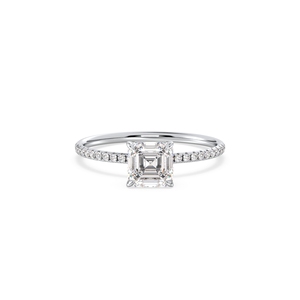 Anillo de Compromiso REYES con Diamante Cuadrado Esmeralda Elegante Cultivado en Laboratorio en Oro Blanco Sólido de 14K, Diamante HPHT CVD, Joyería para Regalo de Boda - Product Image 2
