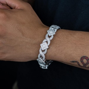 Bracelet cubain en moissanite, chaîne cubaine en argent sterling 925, bijoux fins pour femmes, bracelet tennis pour hommes - Product Image 5