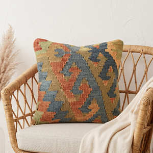 Housse de coussin géométrique Kilim couleur moutarde pour un intérieur bohème, scandinave et moderne du milieu du siècle - Product Image 4