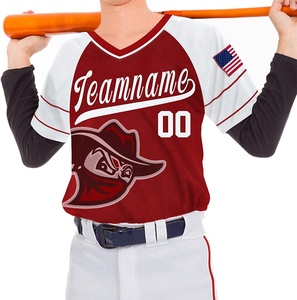 Uniforme de Béisbol Sublimado Completo, Camisetas y Pantalones Deportivos Estampados, Nombre y Número Personalizados, Camisetas de Béisbol Sublimadas con Cuello en V - Product Image 5