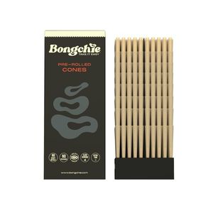 Bongchie Tower Box 900 Ultra-Thin 84mm Cones pré-roulés bruns, papier à combustion lente, format un quart - Product Image 1