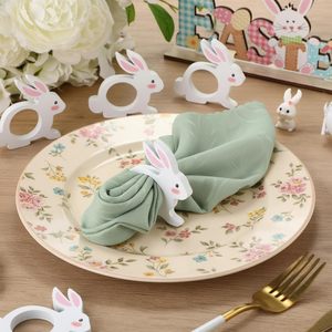 Anneau de serviette créatif en forme de lapin de Pâques, porte-serviettes personnalisé en forme de lapin pour hôtel, maison, mariage, fête, décoration de table de dîner - Product Image 3