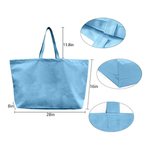 Custom Color 100% Natural Cotton Tote <b>Bags</b> Durable Heavy Duty <b>Large</b> For Hand Carry Grocery Beach Shopping <b>Bags</b> - Product Image 4