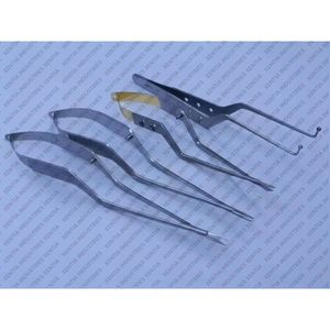 Lot de 4 instruments de neurochirurgie Kamiyama : Micro-baïonnette, Ciseaux Yasargil, Porte-aiguille, Pince de maintien de tumeur à 90 degrés, 23 cm, certifiés CE - Product Image 1