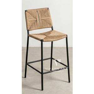 Elegante Taburete de Bar de Madera Estilo Rústico Tradicional con Asiento Acolchado y Reposapiés para Apartamento, Dormitorio, Hogar, Restaurante, Cafetería - Product Image 6