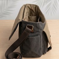 Sac messager vintage en toile, bandoulière pliable, sacoche personnalisable pour voyage, usage quotidien décontracté