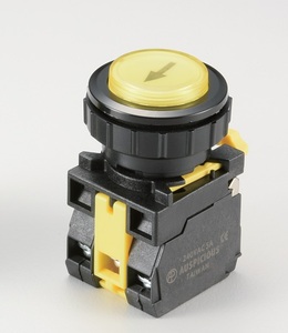 Interrupteur à bouton-poussoir rond jaune AUSPICIOUS 240VAC 5A 1NO à bornes à vis IP40 pour contrôle industriel - Product Image 1