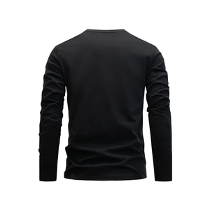 เสื้อยืดแขนยาวสำหรับผู้ชายเสื้อยืดผ้าคอตตอนแบบธรรมดาพิมพ์ลายออกแบบได้ตามต้องการ - Product Image 4
