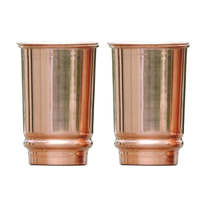 Ensemble de 2 gobelets en cuivre pur, faits à la main, verres ayurvédiques pour le bien-être, le soutien immunitaire et la détoxification, laque écologique - Product Image 1