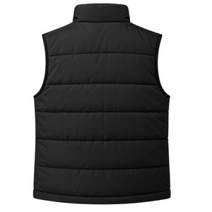 Women <b>Black</b> Quilted Puffer <b>Vest</b> Sleeveless Full Zip Embroidered Lightweight Warm Outdoor Casual Winter Jacket with Side Pockets - Product Image 2