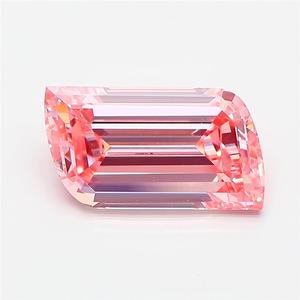 Diamant de laboratoire rose vif fantaisie 3,00 ct VS1, taille émeraude en forme de feuille (FLAME) à facettes, certifié IGI, pierre libre pour la fabrication de bijoux - Product Image 2