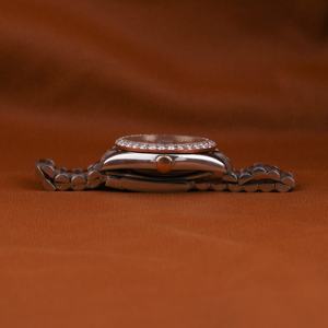 Montre-bracelet automatique ronde à cadran noir avec lunette en diamant de laboratoire de luxe personnalisée, bracelet en acier inoxydable, vêtements classiques - Product Image 5