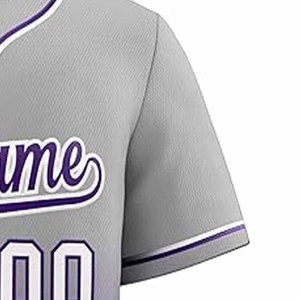 Camiseta de béisbol personalizada con color y logotipo, 100% poliéster, resistente al viento, ropa de equipo de béisbol transpirable, venta en línea, subida por Dress Sports - Product Image 3