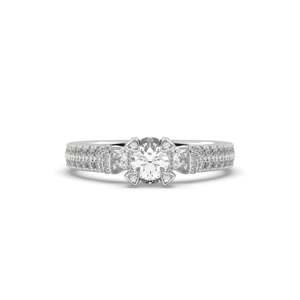 Anillo de diamantes cultivados en laboratorio de 1.444 quilates con tachuelas de oro blanco-F Color VS1 Claridad - Product Image 1