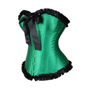 Corsé de satén sexy sin tirantes para mujer, corsé de cintura estilo burlesque, top bustier, tallas grandes XS-6XL - Product Image 3