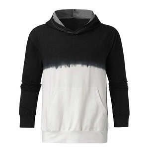 Men's Hooded Fleece Dip Dye Gradient Color Pullover Sweatshirt Regular Fit Casual Winter Eco-Friendly Breathable Windproof - Product Image 2