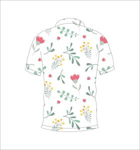 เสื้อโปโลผู้ชายลายดอกพาสเทล พิมพ์ลายทั้งตัว แขนสั้น สไตล์ลำลอง สำหรับเล่นกอล์ฟ - Product Image 3