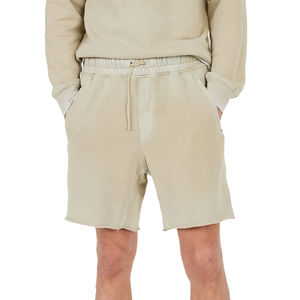 Shorts en coton lourd 100% pour hommes, style vintage, pour la musculation et l'entraînement, avec poches et cordon de serrage, HIC 275gsm - Product Image 1