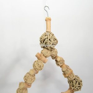 Natural Brown Bamboo Agel Fiber Classic Triangle Hanging Bird <b>Swing</b> Perch Chew Toy Small Medium Birds Pet Cage Accessories Dekor - Product Image 4