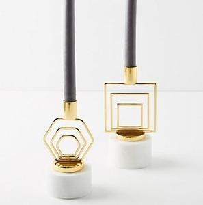 Porte-bougie multi-branches en métal doré de luxe, support de bougie décoratif moderne pour table, centre de table contemporain pour salon - Product Image 3