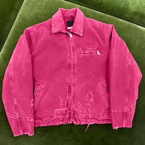 Veste en jean pour homme surdimensionnée, vintage, imprimée et vieillie, personnalisée OEM, de haute qualité, en denim épais, style streetwear - Product Image 5