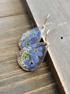 ต่างหูเรซิ่นคริสตัลทรงหยดน้ำ ต่างหูเรซิ่นลายคลื่นทะเล ต่างหูเรซิ่นเรืองแสงออโรร่า ต่างหูเรซิ่นลายดอกไม้ลึกลับ งานฝีมือเรซิ่น - Product Image 3