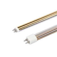 Élément chauffant électrique industriel directionnel à fil de résistance infrarouge à ondes moyennes à longues, en quartz à double tube, plaqué or sur mesure