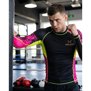 Custom <b>Long</b> <b>Sleeve</b> MMA BJJ Training Rash Guard Compression Polyester Spandex <b>Undershirt</b> OEM ODM for Men - Product Image 5