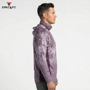 Vente en gros de sweats à capuche de pêche pour hommes, à manches longues, légers, respirants, à séchage rapide, avec sublimation de logo - Product Image 3