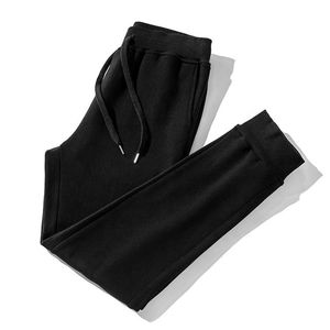 Men's <b>Black</b> Cotton Sweatpants Elastic Waist Drawstring Casual Joggers Autumn Breathable Midweight Knitted <b>Pants</b> - Product Image 1